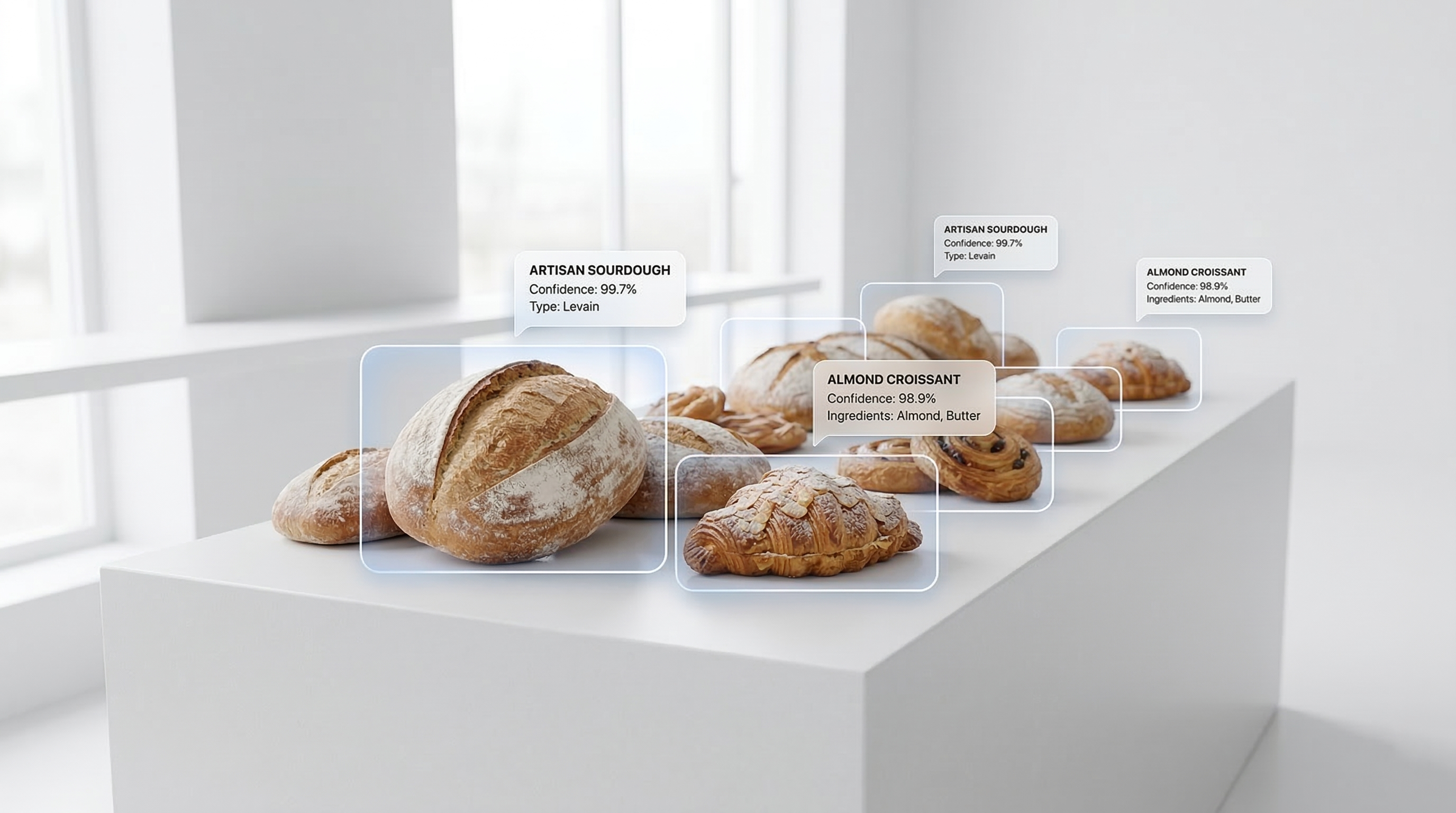 AI vision model identifying different types of bread
