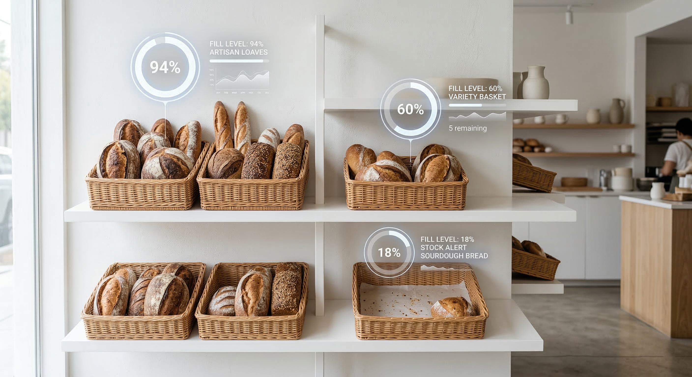 Visual overlay showing percentage of counter fill ratios